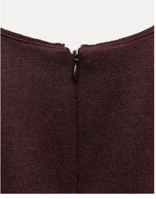 Rochie noua, visinie, din lana,  XS, midi, ZARA