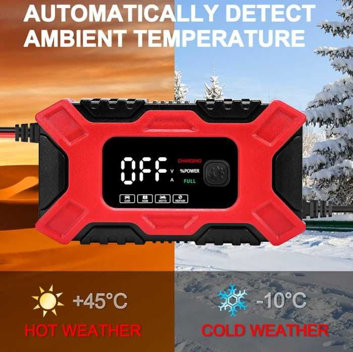 Автоматично Smart Импулсно Зарядно за Акумулатор 12V 6A