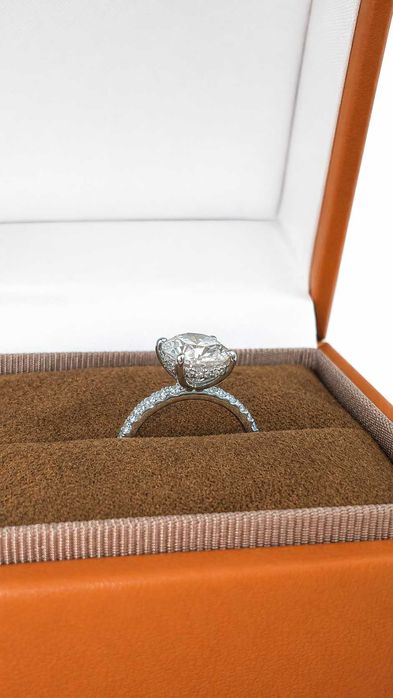 НАМАЛЕН! Пръстен с Диамант 3 ct Бяло Злато 14 kt и IGI Сертификат