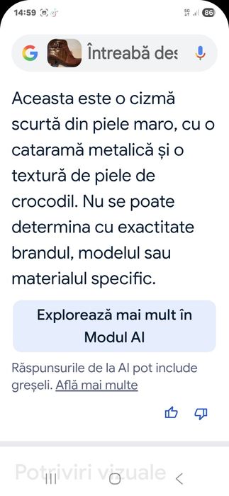 Cizmà scurta de dama din poele de crocodil.