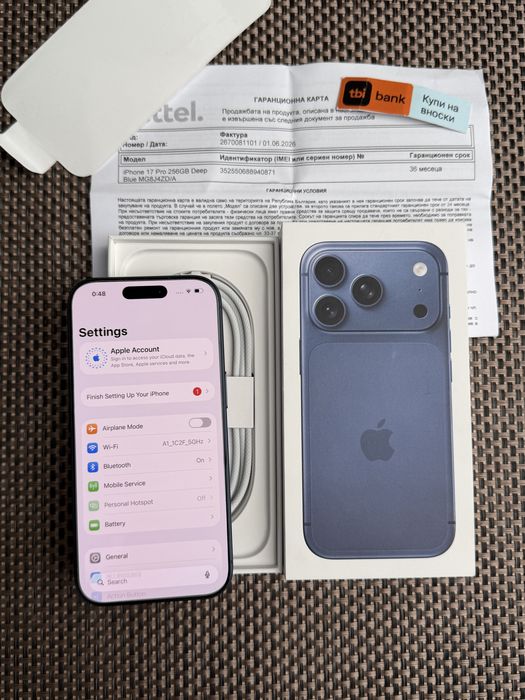 НОВ! *ЛИЗИНГ* iPhone 17 Pro 256Gb Deep Blue 36М ГАРАНЦИЯ