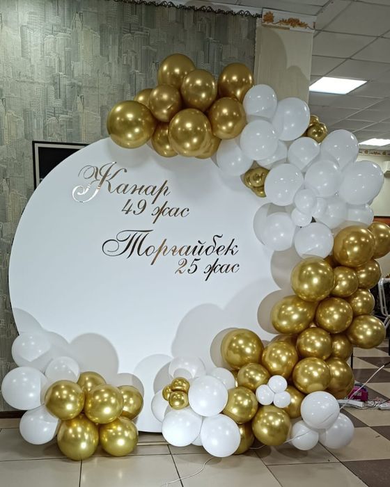 Фотозона оформление шарами баннер