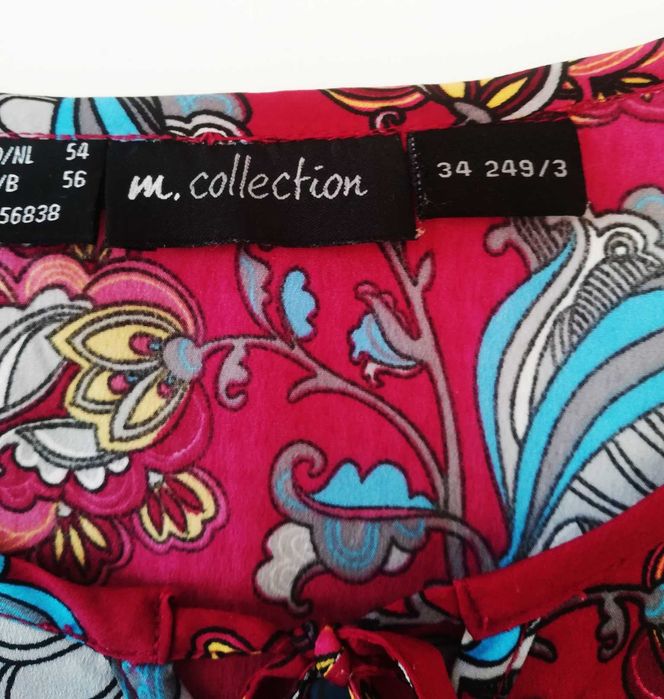 bluza lunga / rochie grena cu arabescuri colorate  , m.collection , 54