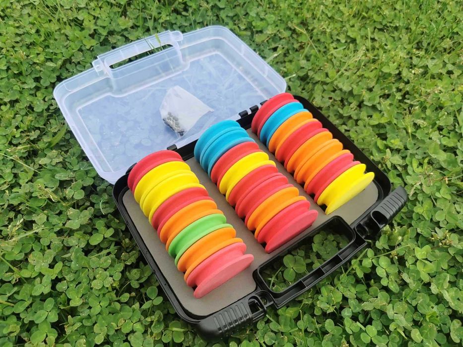 Рибарска кутия с 24 EVA ролки за монтажни поводи (фидер, zig rigs )