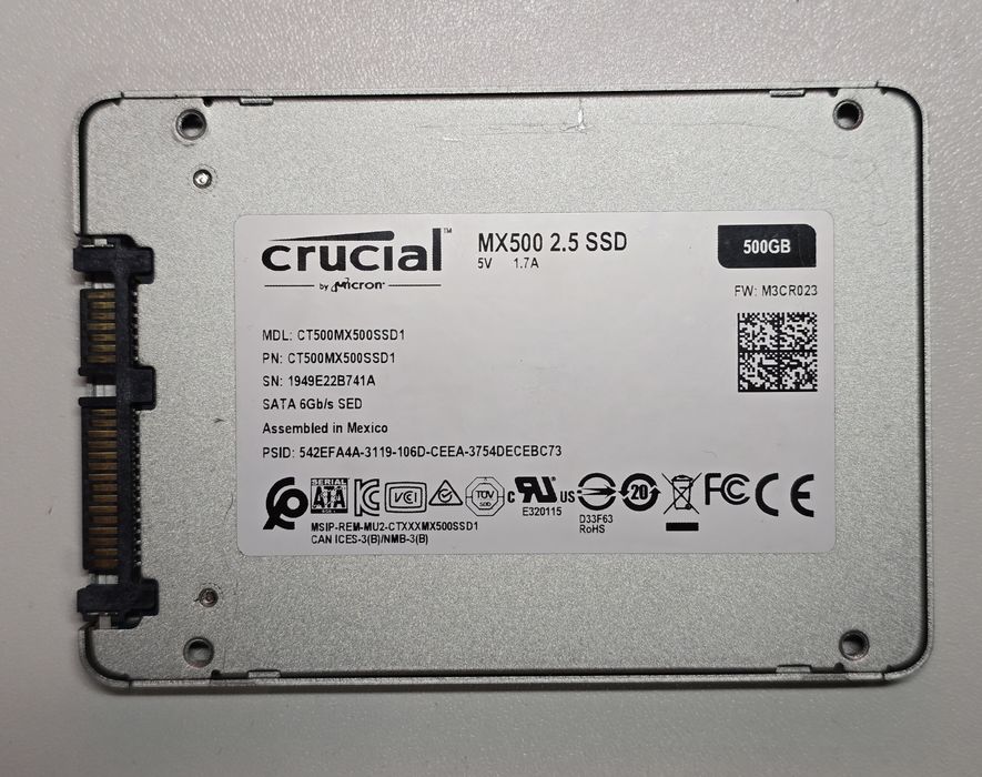 SSD 500GB Micron Crucial MX500 Sata 2.5"