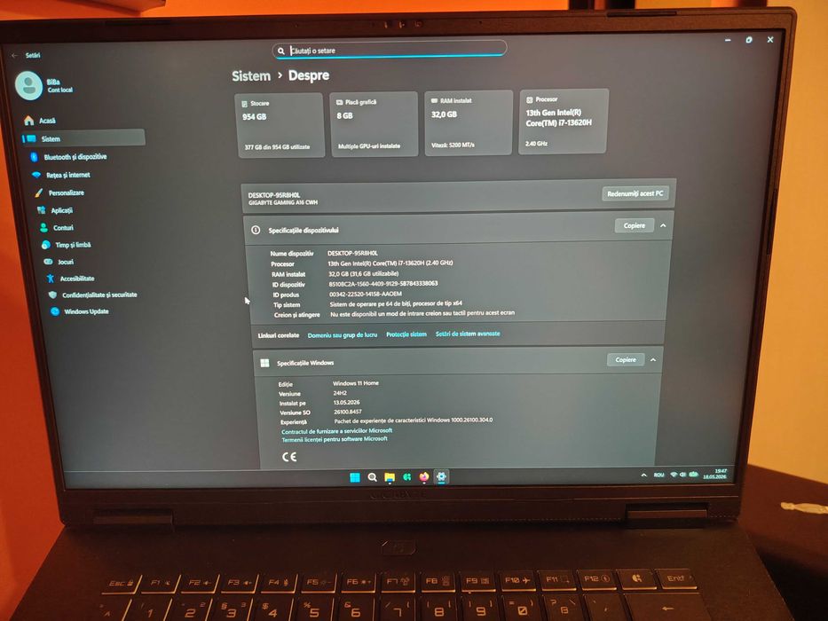 Laptop Gaming Gigabyte A16 CWH