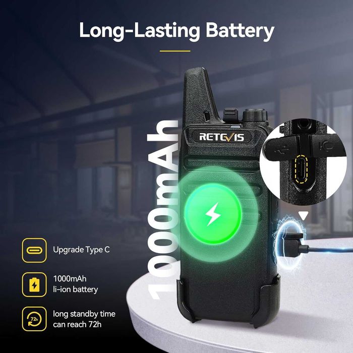 3 чифта  уоки-токи с 6-посочно зарядно устройство Retevis RT622