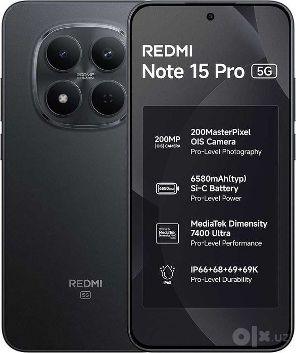 Продам срочно Redmi note 15 pro 5g black 8/256gb.