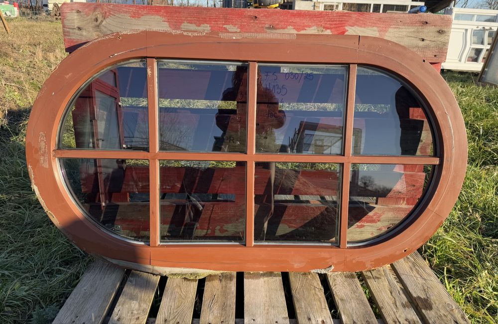 FEREASTRA LEMN TERMOPAN ovala rotunda  H 135 x L 74 Germania 20 buc