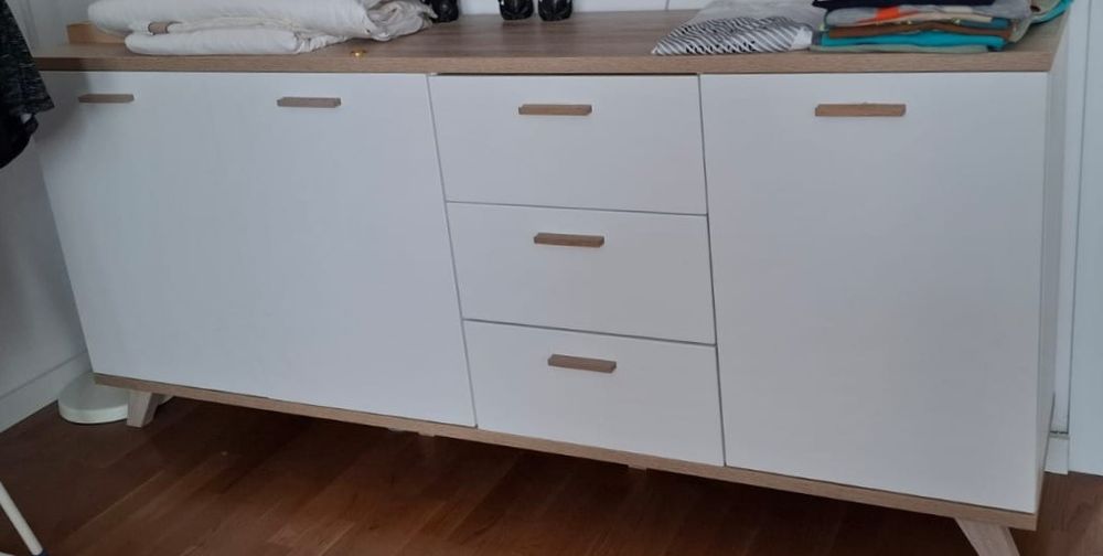 Comodă cu 3 uși și sertare Germania Oslo, alb