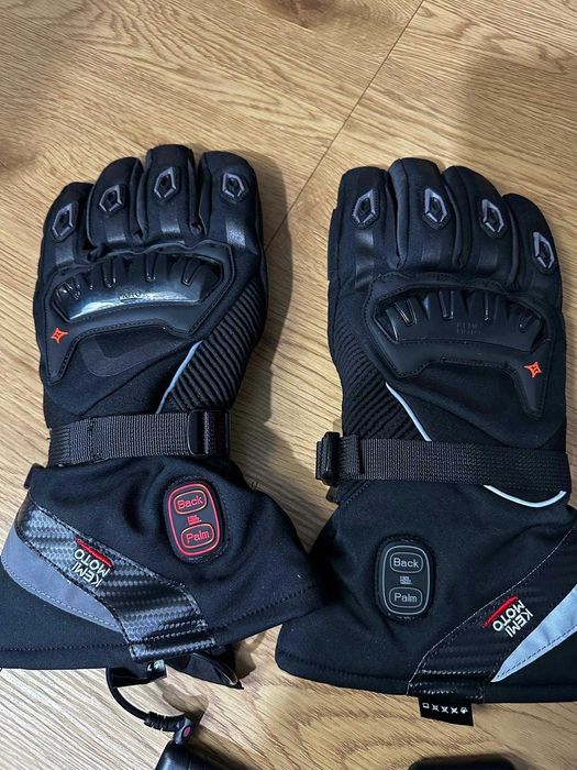 Manusi moto cu incalzire  KEMIMOTO waterproof marime XL - Noi