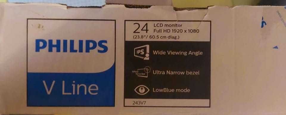 PHILIPS V-line 243V7QDSB 23,8″ LCD Full-HD monitor (4 ms rt, 75 Hz)
