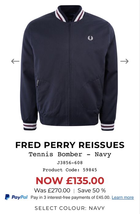FRED PERRY Bomber/мъжки бомбър/яке S