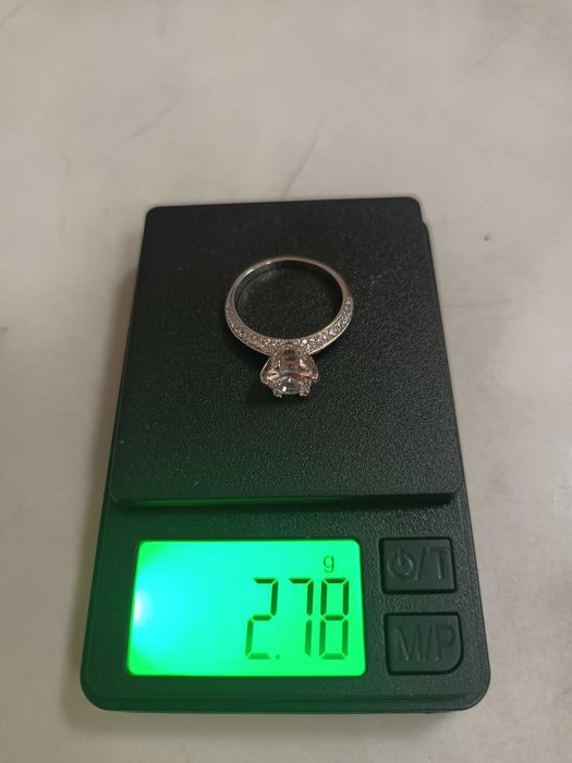 Сребърен пръстен с цирконий, проба 925, НОВ, размер 6, размер 7