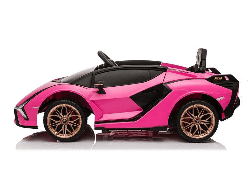 Lamborghini sian 12v – детска акумулаторна кола, розова, eva гуми