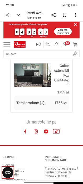 Vând  urgent canapea Velea Home