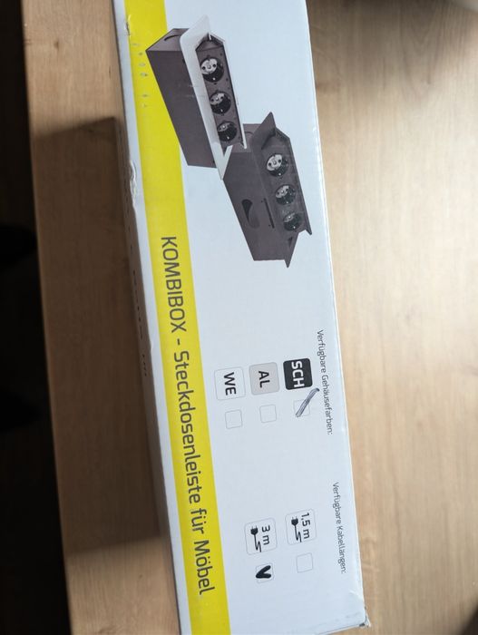 Priza incastrata mobilier Design Light KOMBIBOX 3x Schuko, noua