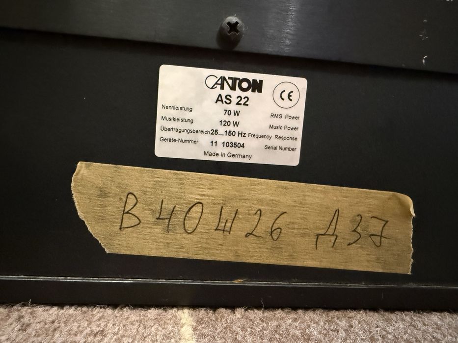 Canton AS-22 8” Subwoofer