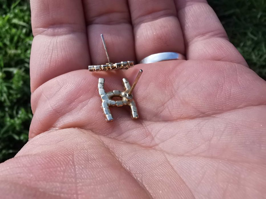 Cercei Cc placați cu aur, cu cristale