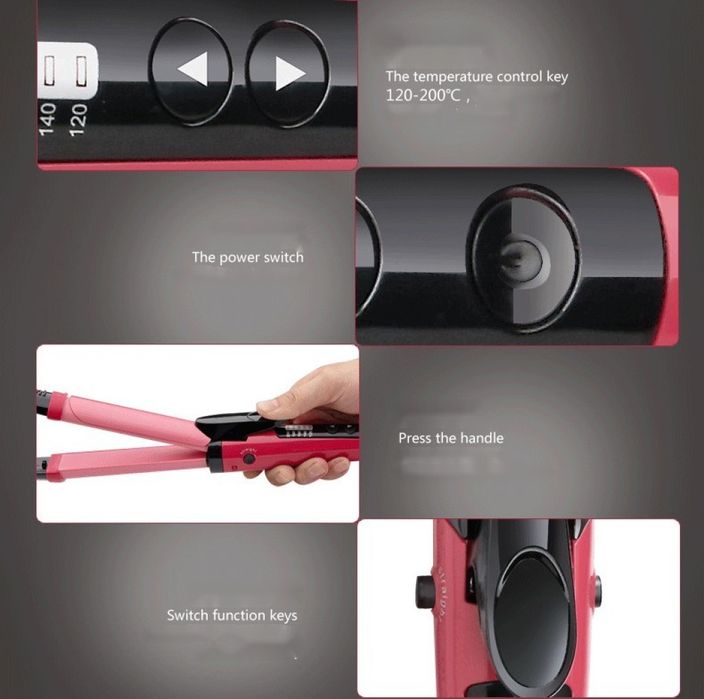 Многофункционална 2 в 1 маша и преса за коса TV821