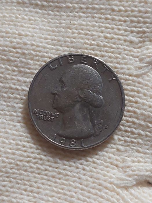 Монета сша 25 цент