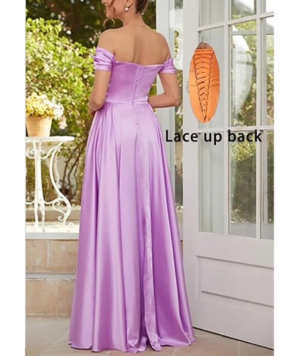 Rochie de Domnișoară de Onoare Fără Umeri Satinat Lungă