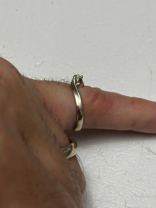 INEL AUR alb 18K + 1 DIAMANT = 0.17CT - Solitaire - De logodna - TOP - 3.9g. !