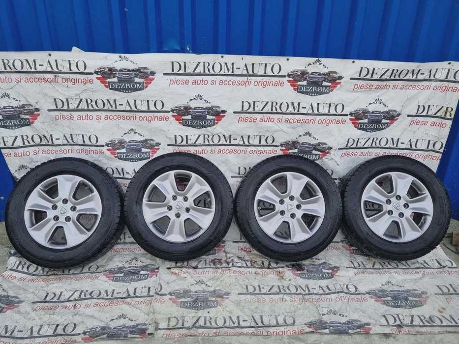 Set jante aliaj 403004803R 6.5J16 5x114.3 cu anvelope MS in stare buna 215/65 R16 Renault Nissan Dacia