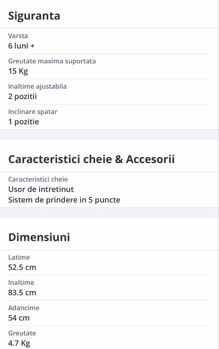 Scaun de masa copii