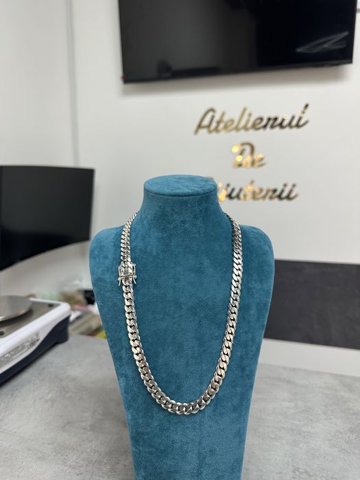 Lant Cuban Argint 925 Lucrat Manual 8mm