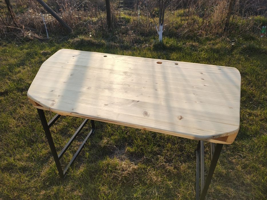 Birou la comanda din lemn masiv si cadru metalic