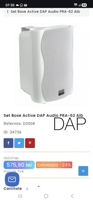Vând boxe Active Dap Audio
