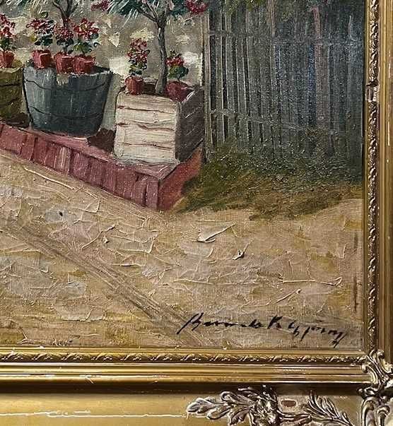 ~GOSPODARIE~ Tablou vechi, ulei/panza, 80x60cm(100x80cu rama), semnt