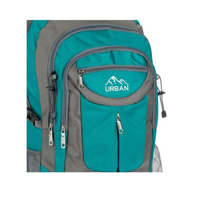 Туристическа раница, Текстил, 60л., Сив-Зелен