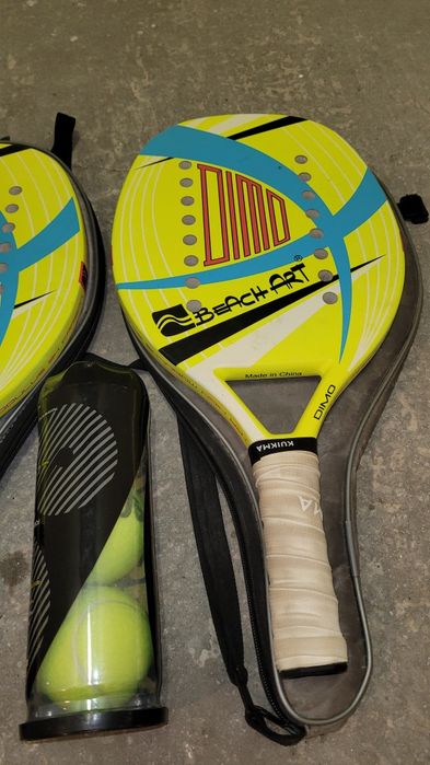 Set Beach Art – 2 palete de beach tennis + 3 mingi + huse | Stare bună