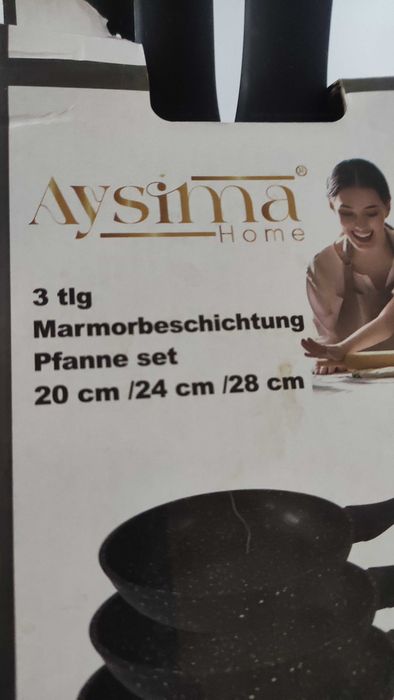 Нов комплект от 3 тигана с мраморно покритие+индукция