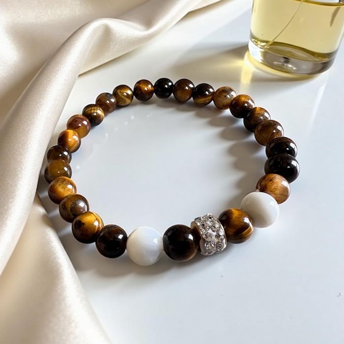 Гривна от естествен камък тигрово око