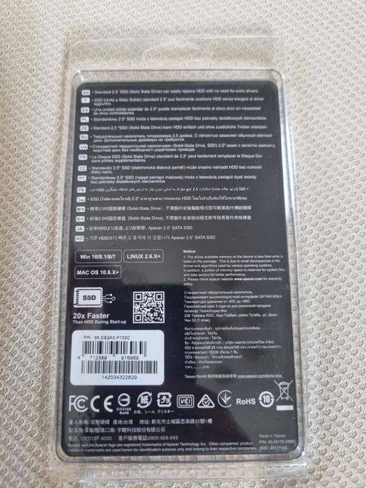 Жёсткий диск SSD S Apacer /256G 256 Гб