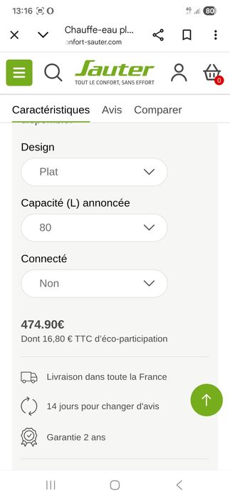 Boiler electric 80 L