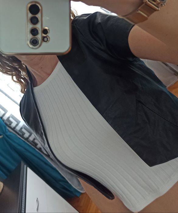 Кожено късо сако