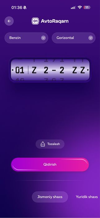 Nomer 01 Z 262 ZZ