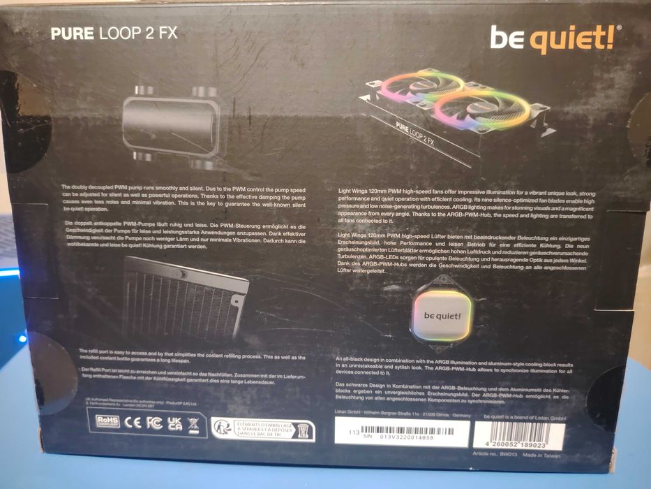 Водно охлаждане  be quiet! Pure Loop 2 FX 240mm