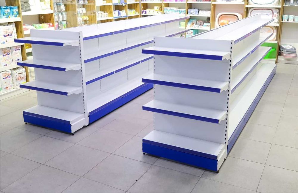 Торговые стеллажи из металла, стеллаж продовольственный магазин