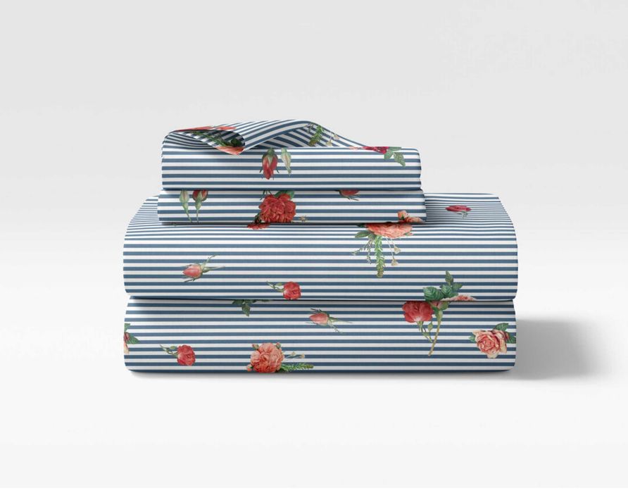 Lenjerie de pat dubla, Heinner, 4 piese, 200x220 cm, 100% bumbac, multicolor