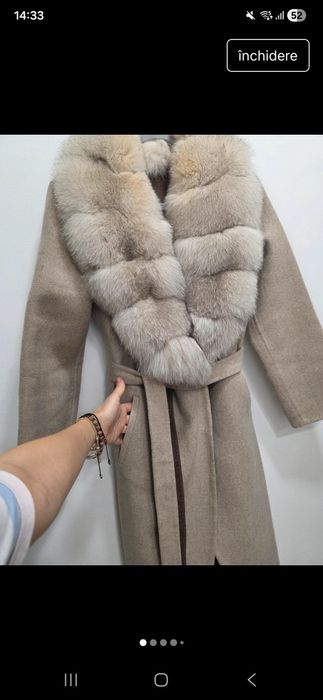 Palton calduros alpaca blana naturala