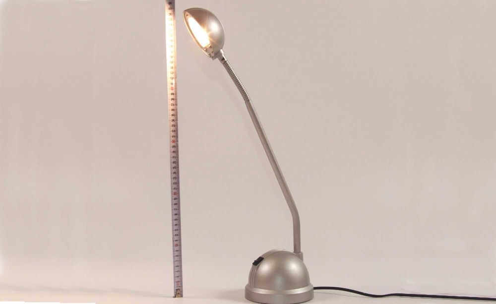 Veioza de birou MASSIVE brat flexibil, argintie, Made in Germany, NOUA