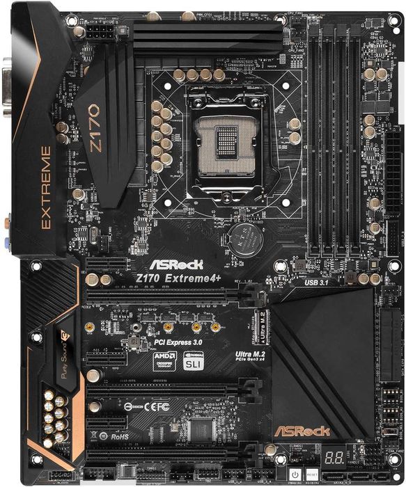 Дъно Дънна платка ASRock Z170 Extreme4+ 1151 DDR4 до 64GB OVERCLOCK