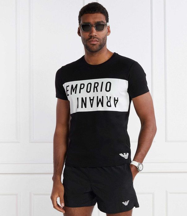 EMPORIO ARMANI, Оригинална черна тениска , размери: S,M,L,XL и XXL