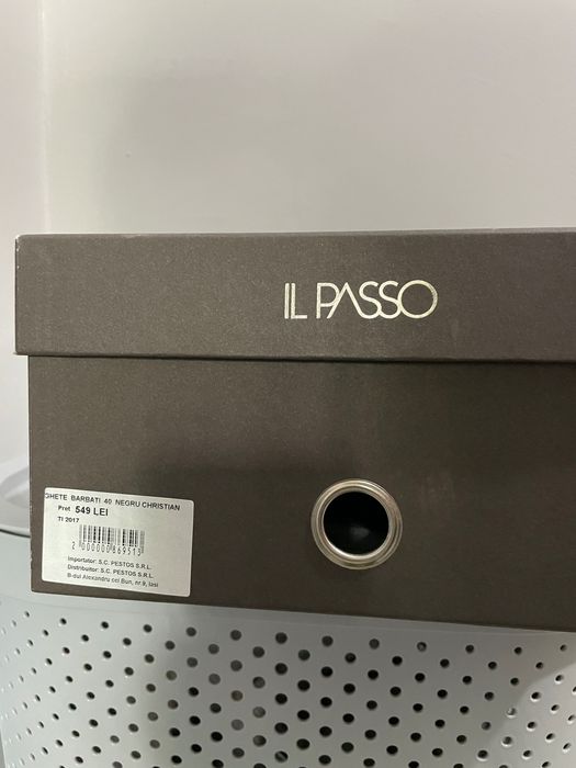 Ghete noi Il Passo din piele întoarsă (40) 27 cm