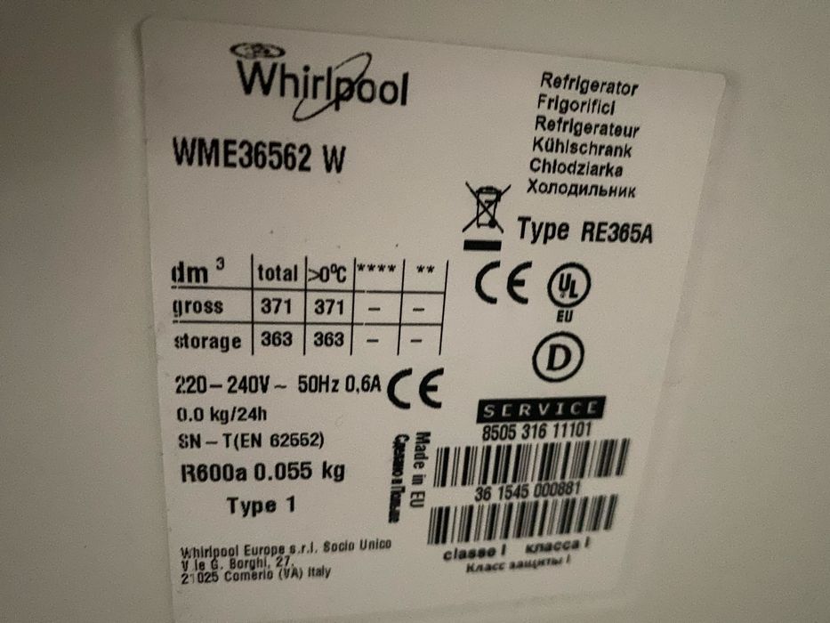 Хладилник Whirlpool WME36562 W 371 l